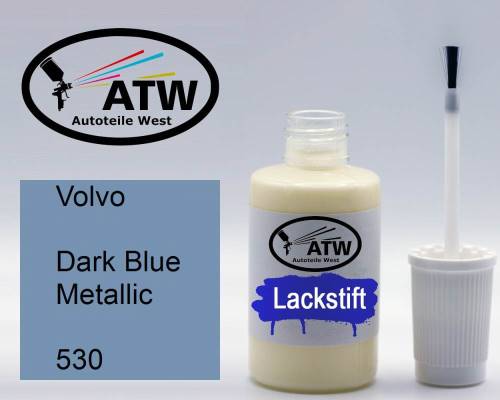 Volvo, Dark Blue Metallic, 530: 20ml Lackstift, von ATW Autoteile West.